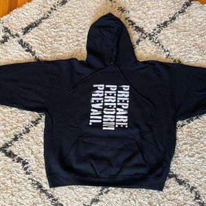 Black XL Prepare, Perform, and Prevail sweatshirt